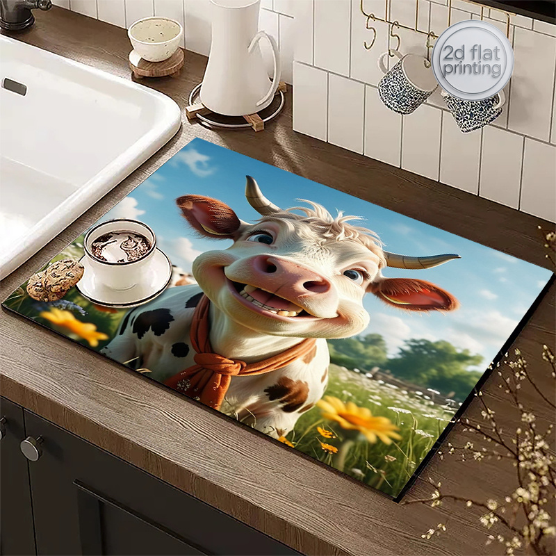 Коврик для сушки посуды с 2D-п – обзор и цена Cow Mat Rubber